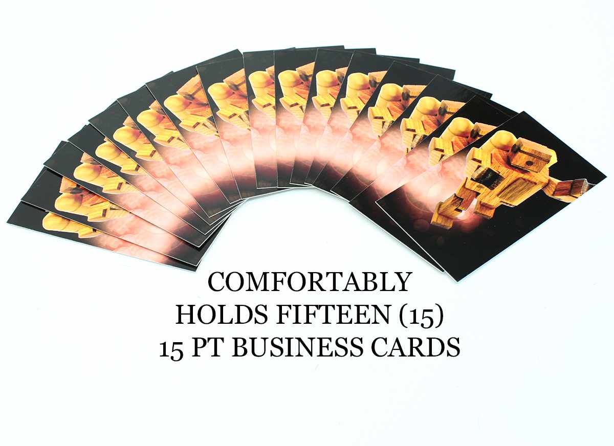 Natural Walnut Business Card Holder - Extra Capacity